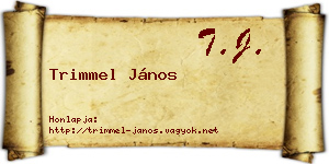 Trimmel János névjegykártya